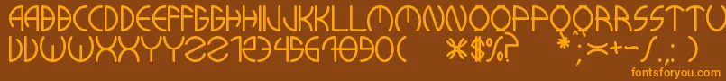 KuwaRonmcieQ Font – Orange Fonts on Brown Background
