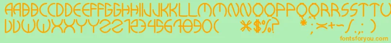 KuwaRonmcieQ Font – Orange Fonts on Green Background