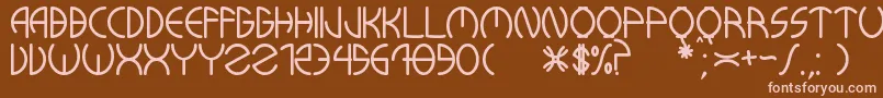 KuwaRonmcieQ Font – Pink Fonts on Brown Background