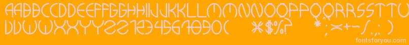 KuwaRonmcieQ Font – Pink Fonts on Orange Background