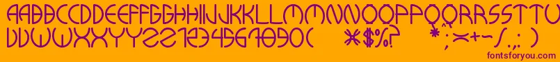 KuwaRonmcieQ Font – Purple Fonts on Orange Background