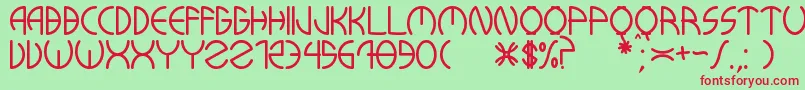 KuwaRonmcieQ Font – Red Fonts on Green Background