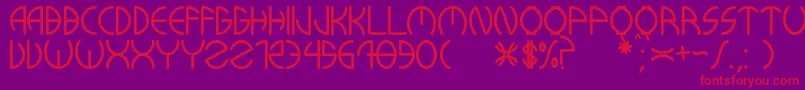 KuwaRonmcieQ Font – Red Fonts on Purple Background