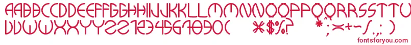 KuwaRonmcieQ Font – Red Fonts on White Background