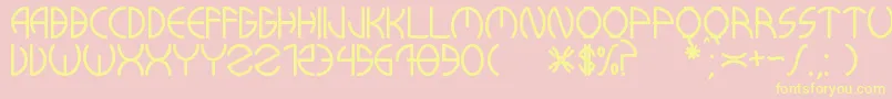 KuwaRonmcieQ Font – Yellow Fonts on Pink Background