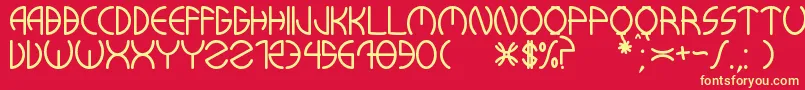 KuwaRonmcieQ Font – Yellow Fonts on Red Background