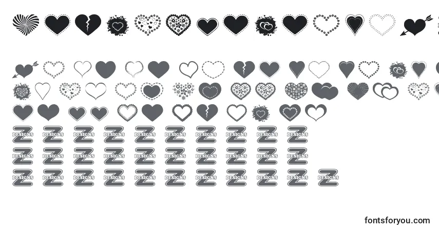SexyLoveHearts2 Font – alphabet, numbers, special characters