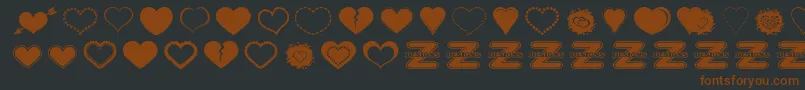 SexyLoveHearts2 Font – Brown Fonts on Black Background