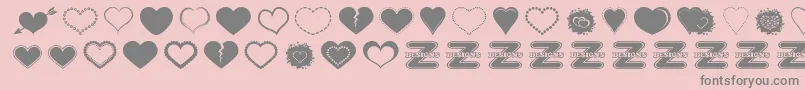 SexyLoveHearts2 Font – Gray Fonts on Pink Background