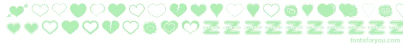 SexyLoveHearts2-Schriftart – Grüne Schriften