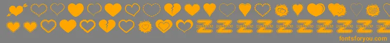 SexyLoveHearts2 Font – Orange Fonts on Gray Background