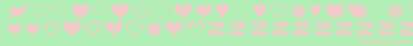 SexyLoveHearts2 Font – Pink Fonts on Green Background