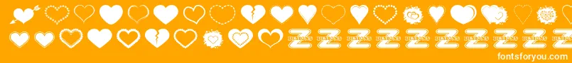 SexyLoveHearts2 Font – White Fonts on Orange Background