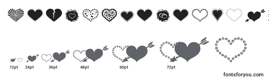 SexyLoveHearts2 Font Sizes