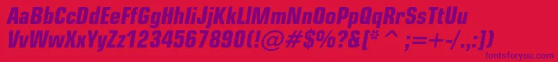 EuropecondBoldItalic Font – Purple Fonts on Red Background