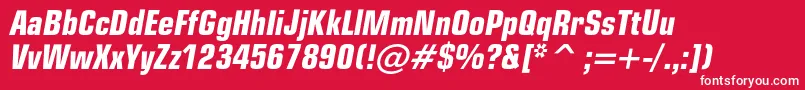 EuropecondBoldItalic Font – White Fonts on Red Background