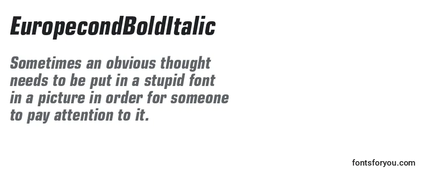 EuropecondBoldItalic Font