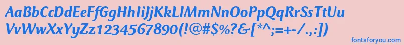 CtmercuriusstdMediumitalic-fontti – siniset fontit vaaleanpunaisella taustalla