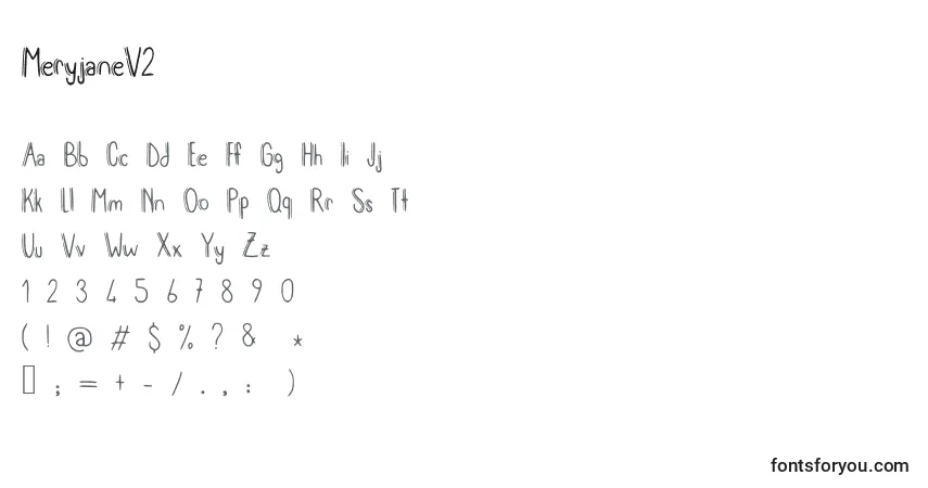 Шрифт MeryjaneV2 – алфавит, цифры, специальные символы
