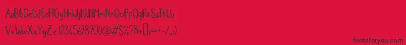 Fonte MeryjaneV2 – fontes pretas em um fundo vermelho