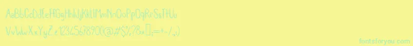 Weitere Informationen zur MeryjaneV2-Schriftart MeryjaneV2-Schriftart – Grüne Schriften auf gelbem Hintergrund