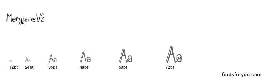 MeryjaneV2 Font Sizes