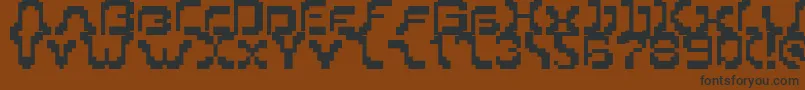 Fonte Pixoriental9 – fontes pretas em um fundo marrom