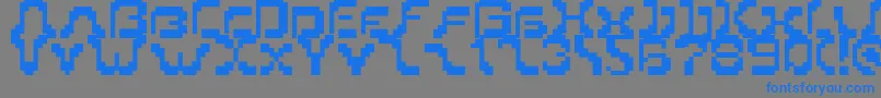 フォントPixoriental9 – 灰色の背景に青い文字