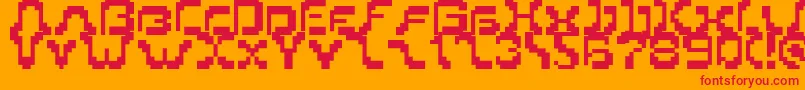Pixoriental9 Font – Red Fonts on Orange Background