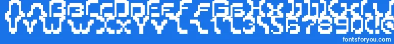 Fonte Pixoriental9 – fontes brancas em um fundo azul