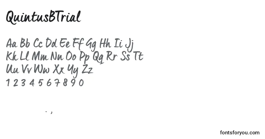 Schriftart QuintusBTrial (49542) – Alphabet, Zahlen, spezielle Symbole