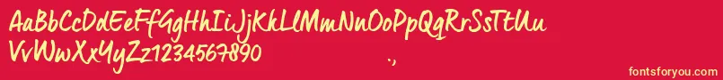 QuintusBTrial Font – Yellow Fonts on Red Background