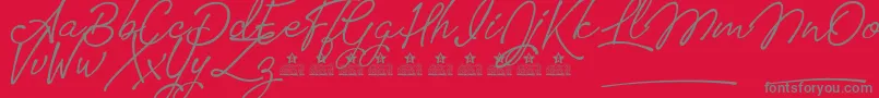 TomatoesPersonalUse-Schriftart – Graue Schriften auf rotem Hintergrund