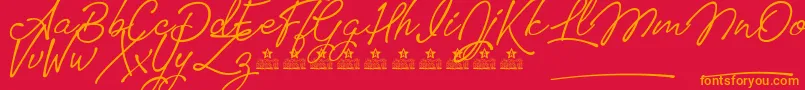 TomatoesPersonalUse Font – Orange Fonts on Red Background