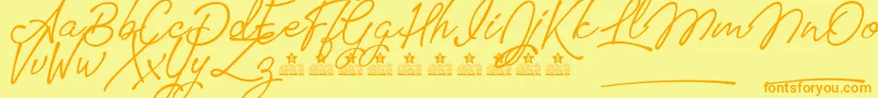 TomatoesPersonalUse Font – Orange Fonts on Yellow Background