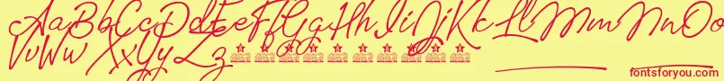 TomatoesPersonalUse Font – Red Fonts on Yellow Background