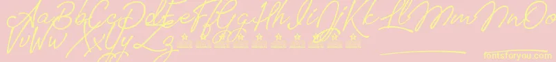 TomatoesPersonalUse Font – Yellow Fonts on Pink Background