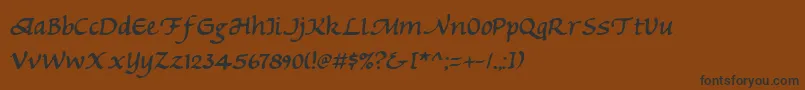 フォントMichaelmas – 黒い文字が茶色の背景にあります