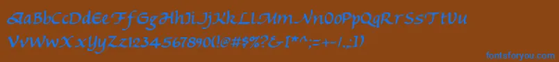 Michaelmas Font – Blue Fonts on Brown Background