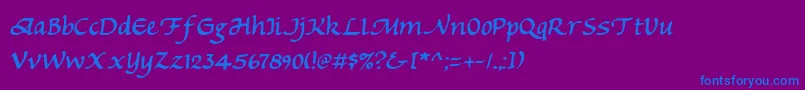 フォントMichaelmas – 紫色の背景に青い文字