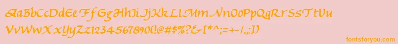 Michaelmas Font – Orange Fonts on Pink Background