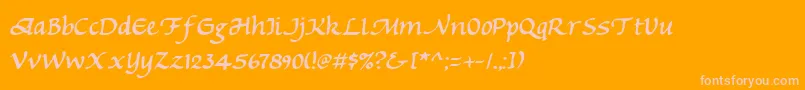 Michaelmas Font – Pink Fonts on Orange Background