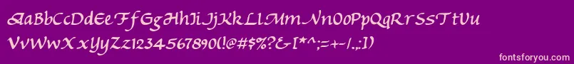 フォントMichaelmas – 紫の背景にピンクのフォント