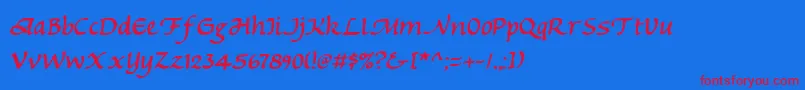 Michaelmas Font – Red Fonts on Blue Background