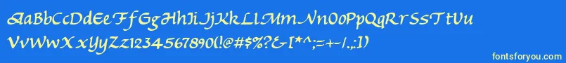 Michaelmas Font – Yellow Fonts on Blue Background