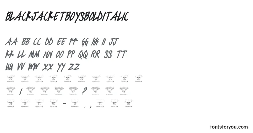Шрифт BlackjacketboysBolditalic (49546) – алфавит, цифры, специальные символы