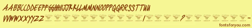 BlackjacketboysBolditalic Font – Brown Fonts on Yellow Background