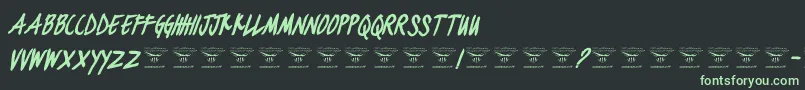 BlackjacketboysBolditalic Font – Green Fonts on Black Background