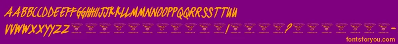 BlackjacketboysBolditalic Font – Orange Fonts on Purple Background