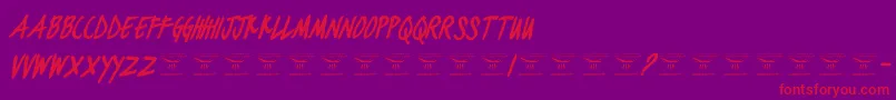 BlackjacketboysBolditalic Font – Red Fonts on Purple Background